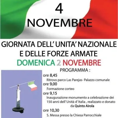 Locandina inagurazione Monumento 150 anni Italia Quinto Airola